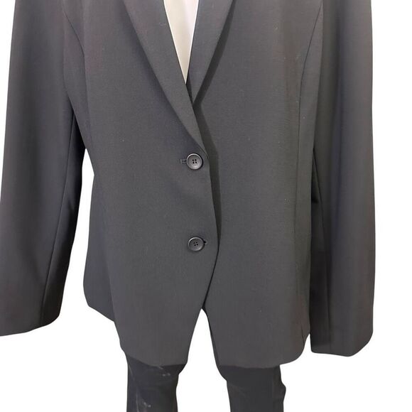 Eileen Fisher Black Tuxedo Jacket -Tropical Bi stretch Wool Blend size Large NEW - Picture 3 of 11